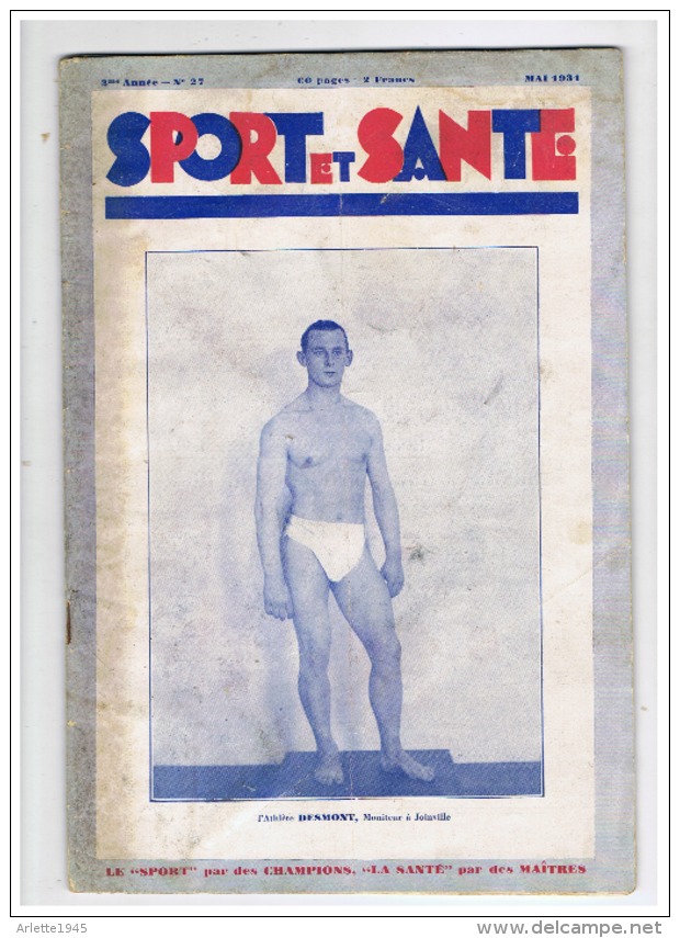 SPORT ET SANTE   L'ATHELE DESMONT MONITEUR à JOINVILLE     MAI 1931 - Gymnastique