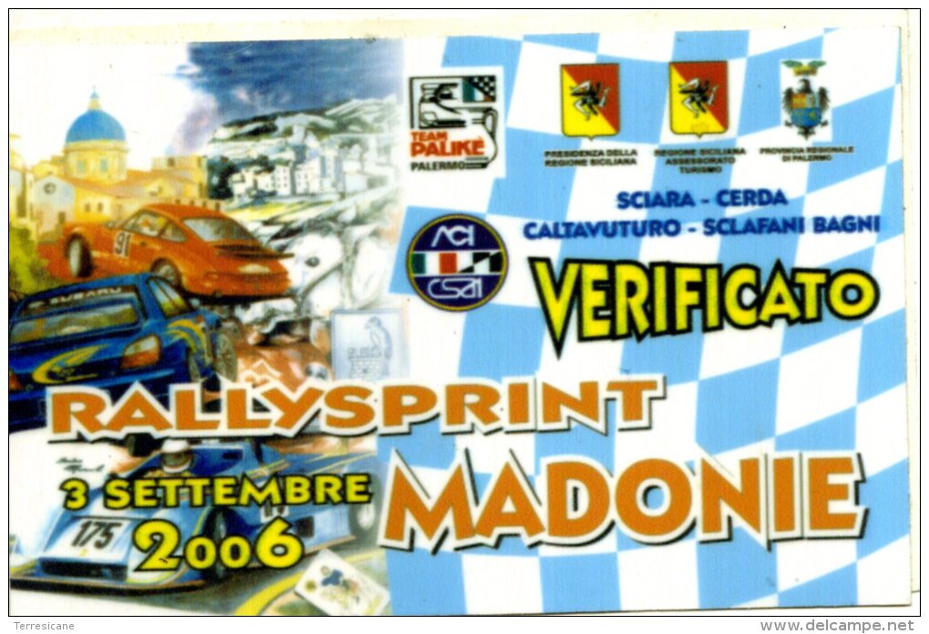 X Adesivo Stiker Etiqueta VERIFICATO RALLYSPRINT MADONIE 2006 CM. 7X12 - Other & Unclassified