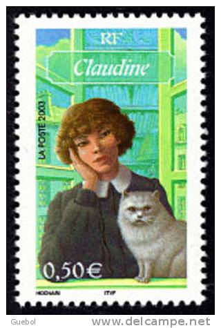 France N° 3590 ** Personnage De Littérature - Claudine - Chat - Neufs