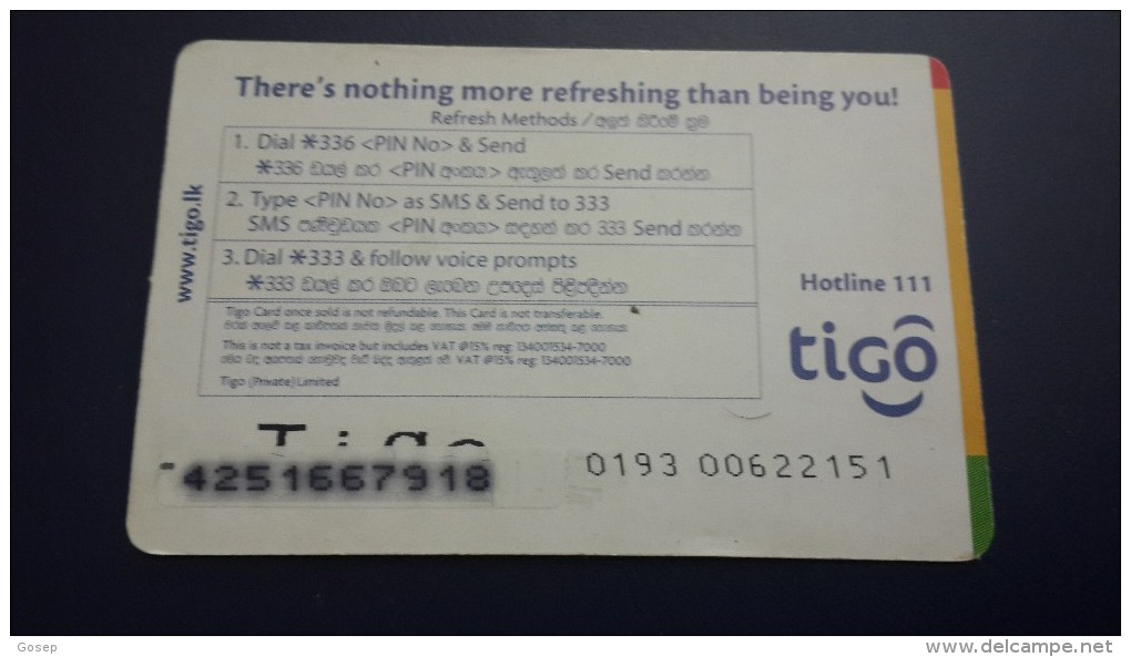 Sri Lanka-tigo From.prepiad Card-(rs.150/-)-used Card+1card Prepiad Free - Sri Lanka (Ceylon)