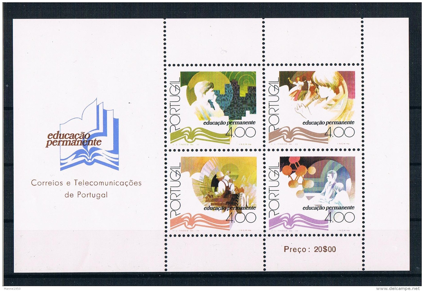 Portugal 1977 Weiterbildung Block 21 ** - Ungebraucht