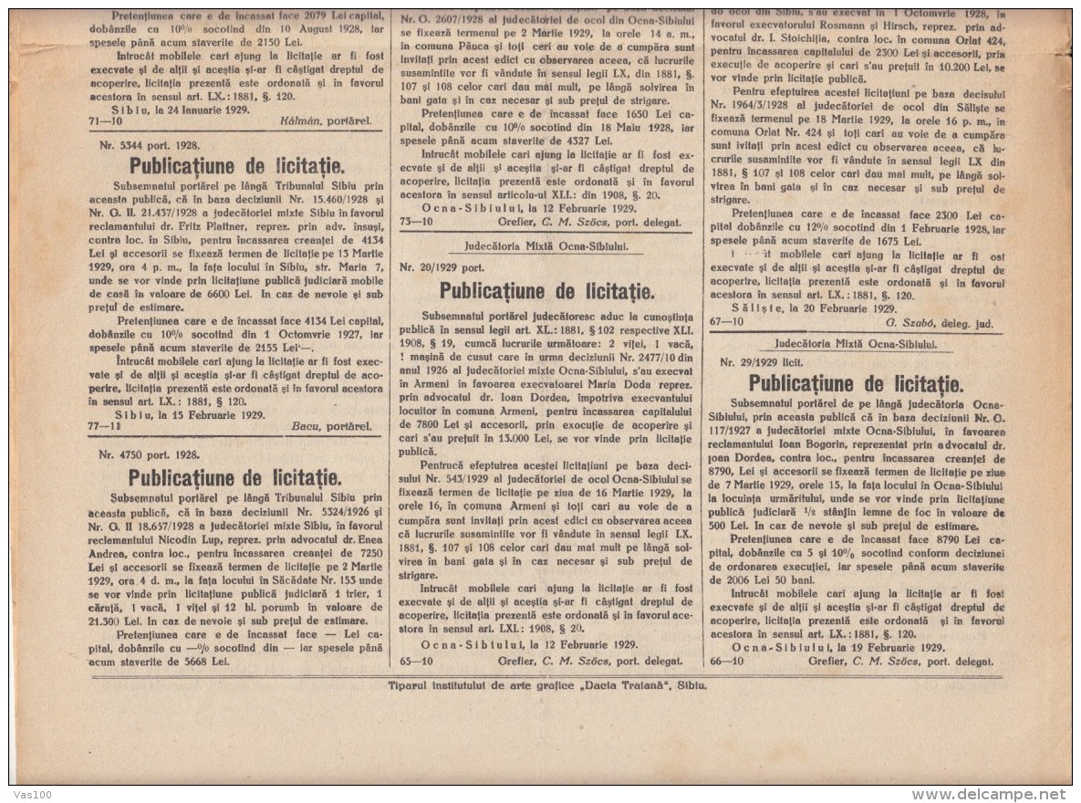 FOAIA NOASTRA, NEWSPAPER, ASTRA SIBIU, KING MICHAEL STAMP, 8 PAGES, BIG SIZE, 1929, ROMANIA - Autres & Non Classés