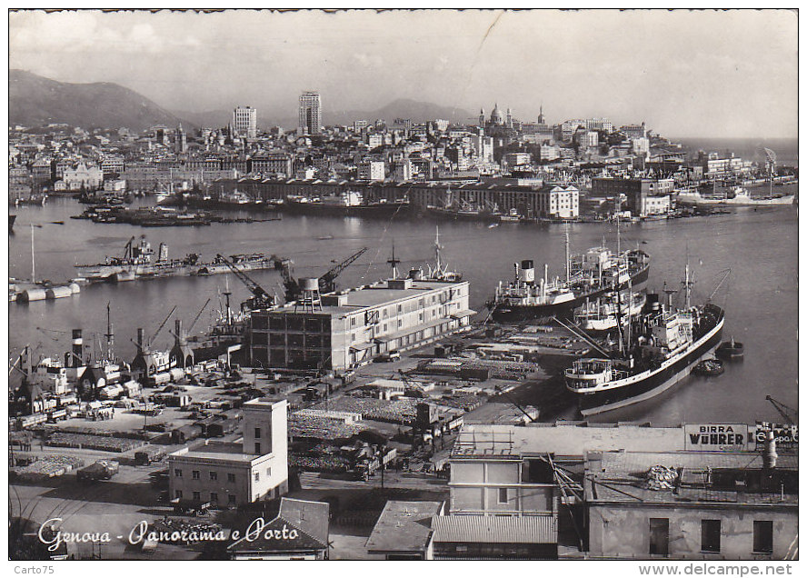 Italie - Genova - Panorama Port Bâteaux - Porto - 1953 - Genova (Genoa)