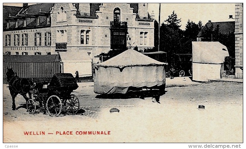 CPA Belgie Belgique - WELLIN - Place Communale  (Fête Foraine - Manège) ° O. V. S. Edit. Jules Remacle - Wellin