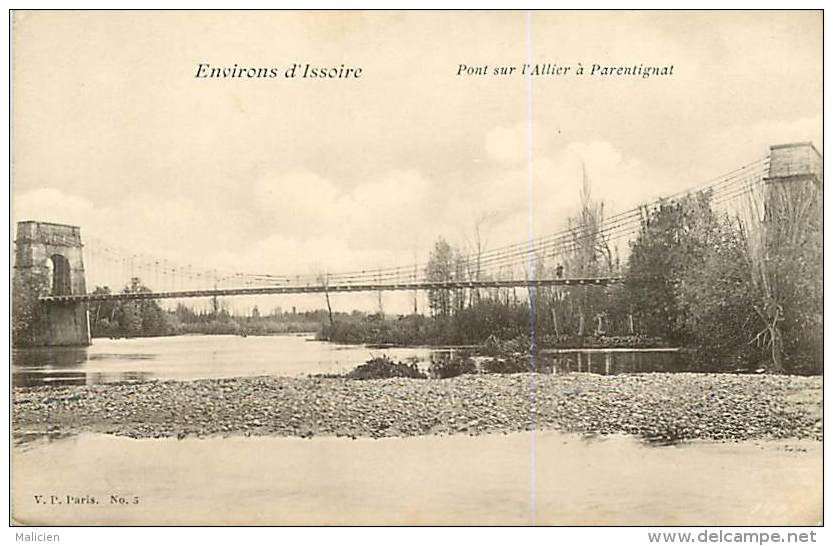 - Ref- L249- Puy De Dome - Parentignat - Pont Sur L Allier - Pont Suspendu - Ponts Suspendus - Carte Bon Etat - - Autres & Non Classés