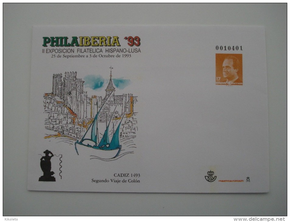 ESPAÑA - SOBRE ENTERO POSTAL - AÑO 1993 - EDIFIL Nº 20 - EXPOSICION FILATELICA PHILAIBERIA 93 - 1931-....