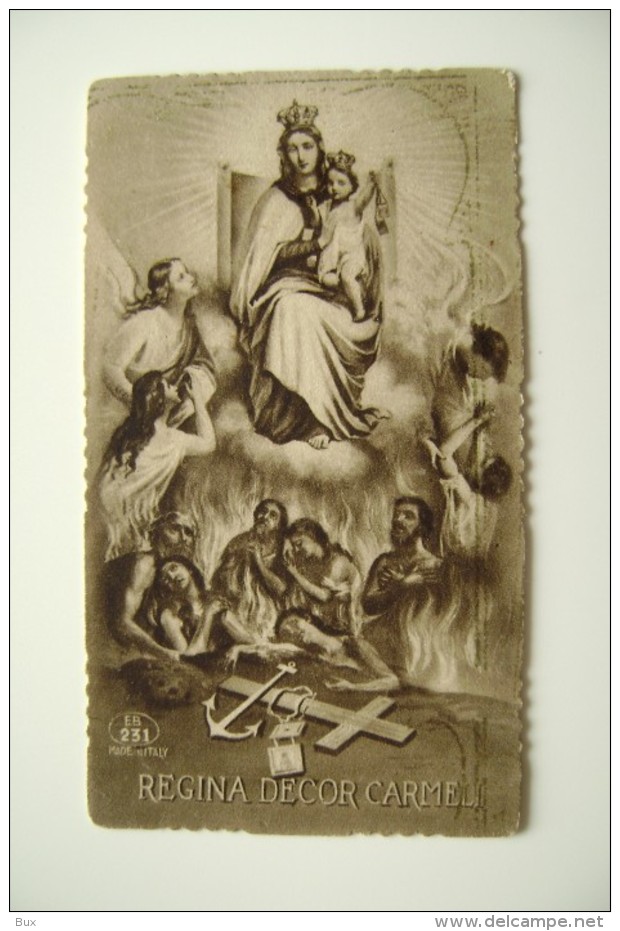 NOSTRA SIGNORA DEL CARMELO  MADONNA  DEL CARMINE     ORIGINAL  ANCIENNE  PIEUSES  HOLY CARD - Santini