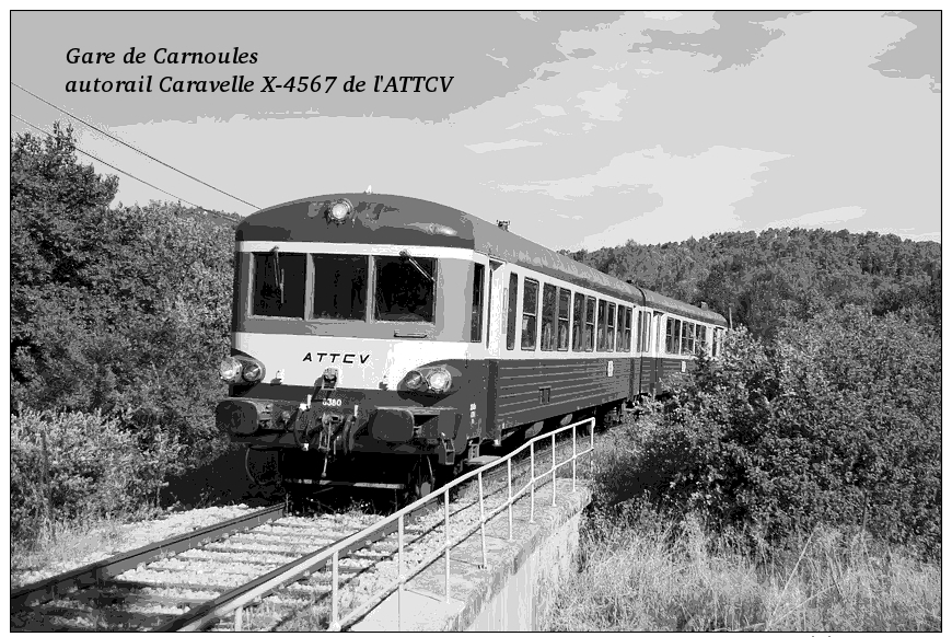 Gare De Carnoules , Var , Autorail Caravelle X-4567 De L'ATTCV - Une Photo Reproduit Carte Postale  10x15 Cm. - Gares - Avec Trains