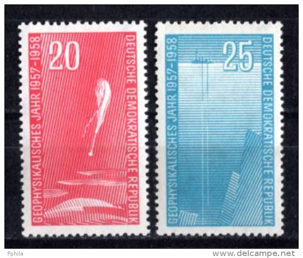 1958 GERMANY DDR GEOPHYSICAL YEAR MICHEL: 616-617 MNH ** - Internationales Geophysikalisches Jahr