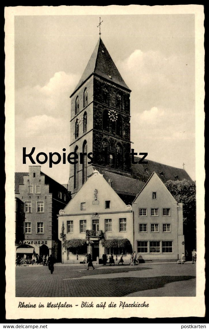 ALTE POSTKARTE RHEINE IN WESTFALEN BLICK AUF DIE PFARRKIRCHE Kirche Church Cpa Postcard Ansichtskarte AK - Rheine