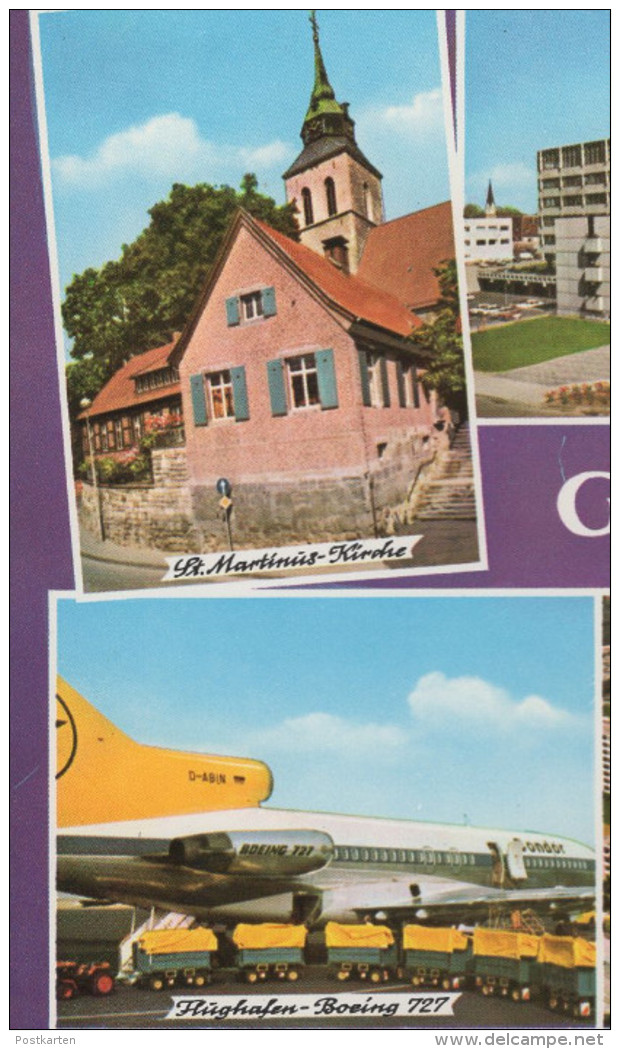 ÄLTERE POSTKARTE VIELE GRÜSSE AUS GREVEN IN WESTFALEN HANSAVIERTEL FLUGHAFEN BOEING 727 CONDOR Postcard Ansichtskarte AK - Greven