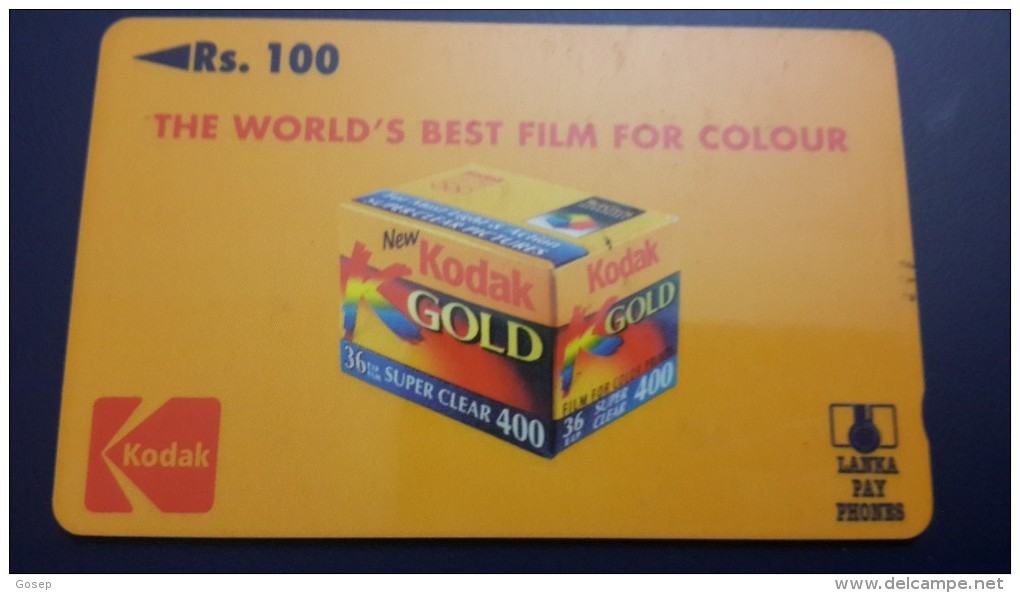Sri Lanka-the World´s Best Film For Colour KODAK-(rs.100)-used Card+1card Prepiad Free - Sri Lanka (Ceylon)