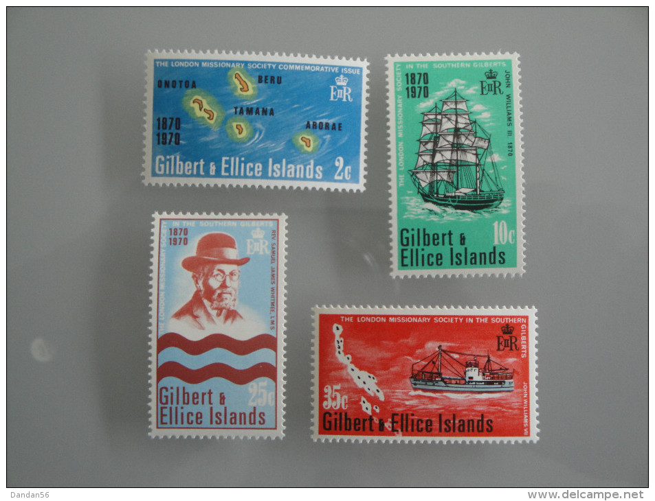 1970 Gilbert Ellice - Yvert 161/4 ** Scott Xx  Michel  Xx  SG Xx  Bateaux Ships Mission De Londres - Îles Gilbert Et Ellice (...-1979)