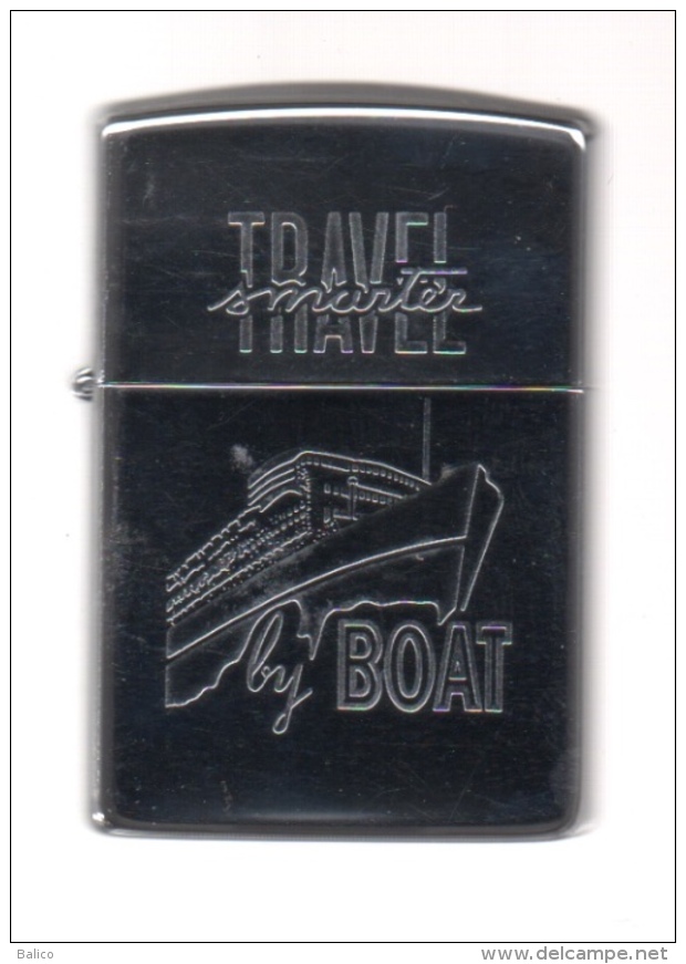 ZIPPO - TRAVEL Smarter - By BOAT - Chromé - 1991 - Réf, 111 - Zippo