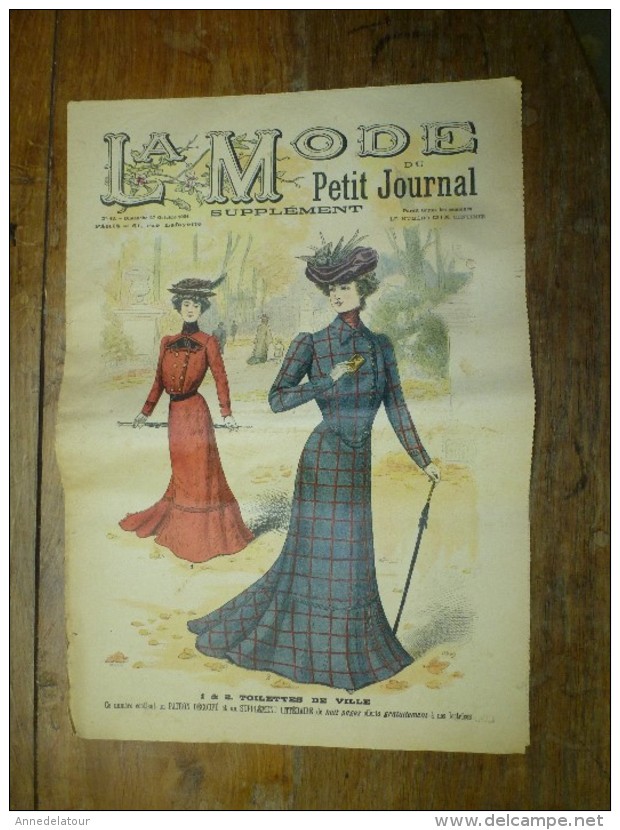 1901La MODE Du Petit Journal    TOILETTES DE VILLE, (gravures Couleurs Dont V. Michel ) Double-page Et Une - 1900-1940