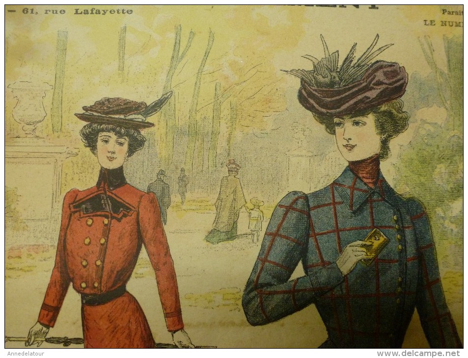 1901La MODE Du Petit Journal    TOILETTES DE VILLE, (gravures Couleurs Dont V. Michel ) Double-page Et Une - 1900-1940