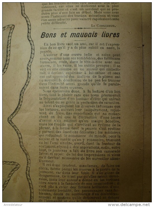 1901 La MODE du Petit Journal ELEGANTE TOILETTE DE DEMI-DEUIL ,TOILETTE POUR JEUNE FILLE grav couleurs  d-page et une