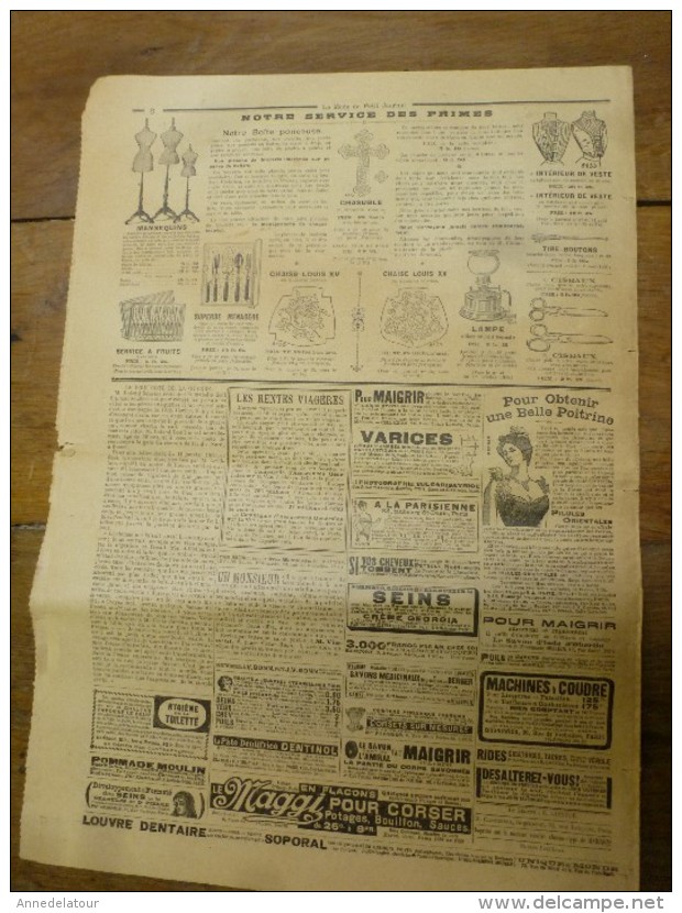 1901 La MODE du Petit Journal ELEGANTE TOILETTE DE DEMI-DEUIL ,TOILETTE POUR JEUNE FILLE grav couleurs  d-page et une