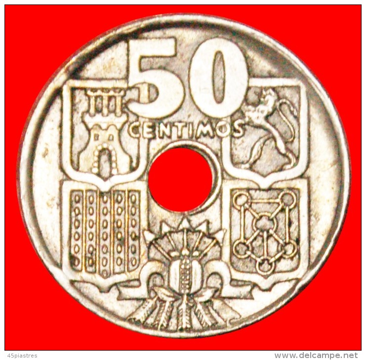 § FRANCO(1936-1975): SPAIN&#9733; 50 CENTIMOS 1962 (1949)! LOW START&#9733;NO RESERVE! ANCHOR - 50 Céntimos