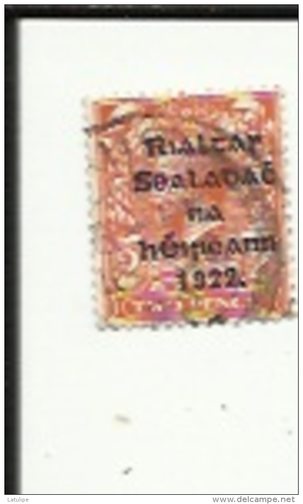1 Timbre De 2 Two-Pence De Avenement D'Edouard VII _Surchargé (Rialcar-Sealavag Ma Heipeann 1922_Voir Scan - Altri & Non Classificati