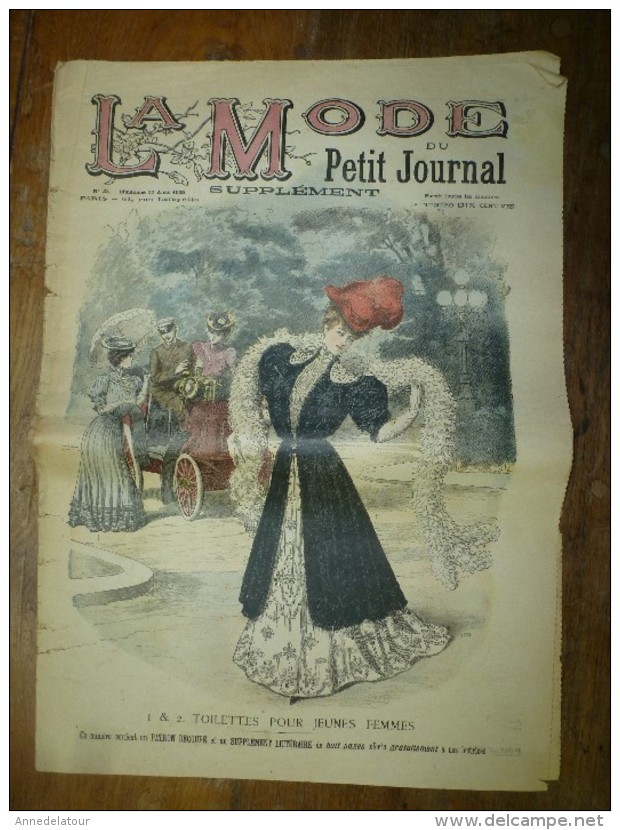1905 La MODE Du Petit Journal TOILETTES POUR JEUNES FEMMES, EN AUTOMOBILE ,grav Couleurs  1ere Page - 1900-1940
