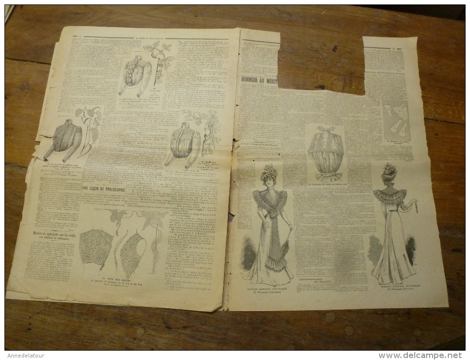 1900 La MODE du Petit Journal TOILETTE et COSTUME DE PRINTEMPS sur LES CHAMPS ELYSEES ,grav couleurs  1ere page