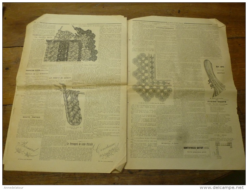 1902 La MODE du Petit Journal TOILETTES de PROMENADE pour JEUNE FILLE et JEUNE FEMME,grav couleurs  1ere page & double p