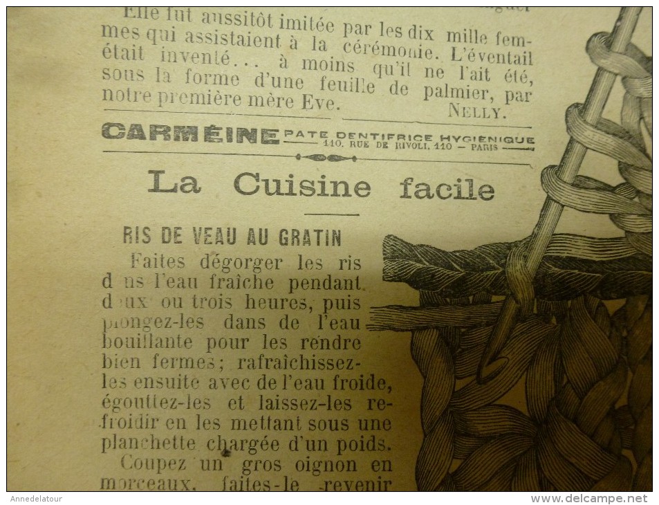 1902 La MODE du Petit Journal TOILETTES de PROMENADE pour JEUNE FILLE et JEUNE FEMME,grav couleurs  1ere page & double p