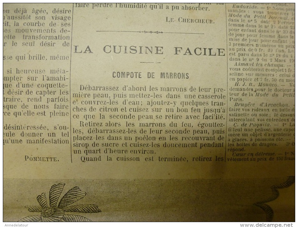 1902 La MODE du Petit Journal TOILETTES HABILLEES ,grav couleurs  1ere page & double p