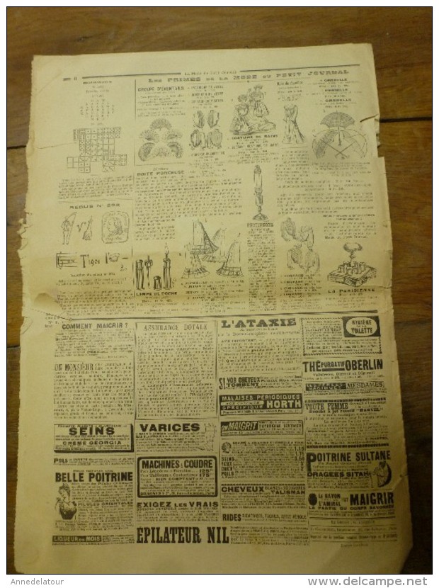 1902 La MODE du Petit Journal TOILETTES de PLAGE ,grav couleurs  1ere page & double p