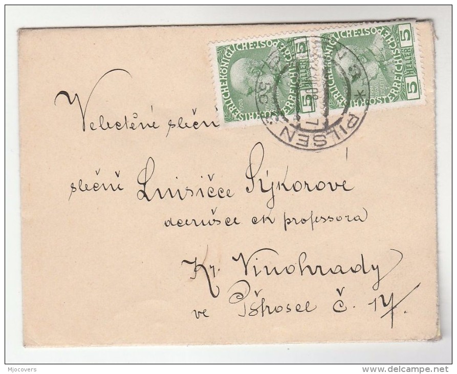 1908 Pilsen Czech AUSTRIA  Stamps COVER Plzen - Covers & Documents