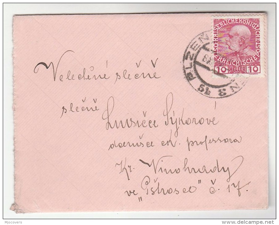 1908 Pilsen Czech AUSTRIA  Stamps COVER Plzen - Covers & Documents