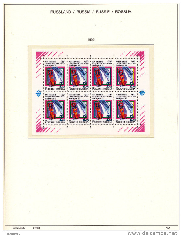 RUSSIA 1992-1996 COMPLETE MINT HIGH VALUE COLLECTION ON SCHAUBEK BRILLIANT PAGES ** - Collezioni