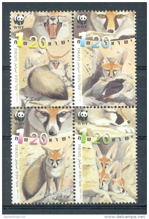 Mis271s WWF FAUNA ZOOGDIEREN VOS WILDE HOND VOGEL FOX BIRD WILD DOG WILDLIFE MAMMALS ISRAEL 2000 PF/MNH +ONG/MH - Unused Stamps