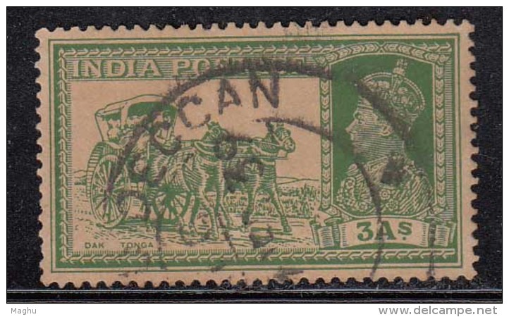 ´DECCAN´  Postmark / Cancellation On 3as  Hyderabad State,  British India Used KG VI - Hyderabad