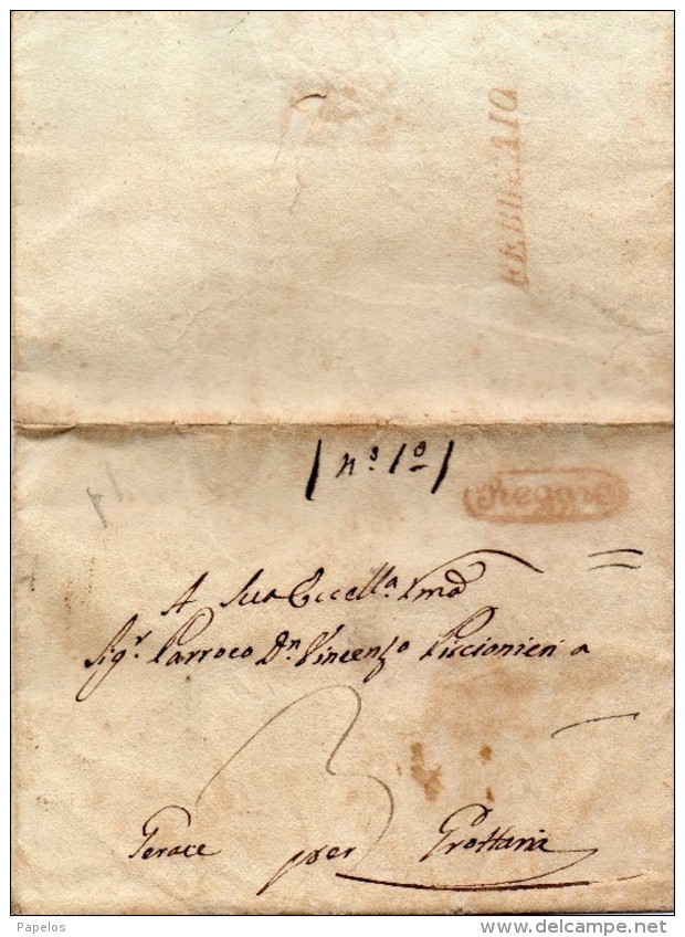 LETTERA CON ANNULLO REGGIO IN CORSIVO - 1. ...-1850 Prefilatelia