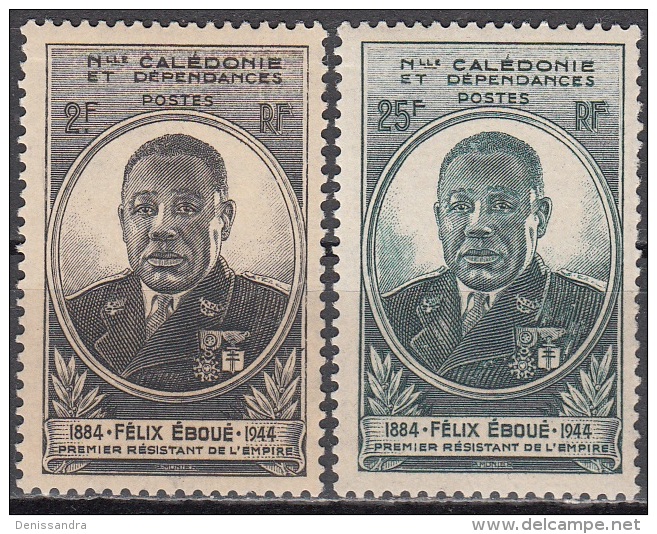 Nouvelle-Calédonie 1945 Yvert 257 - 258 Neuf ** Cote (2015) 3.40 Euro Gouverneur-général Félix Eboué - Unused Stamps