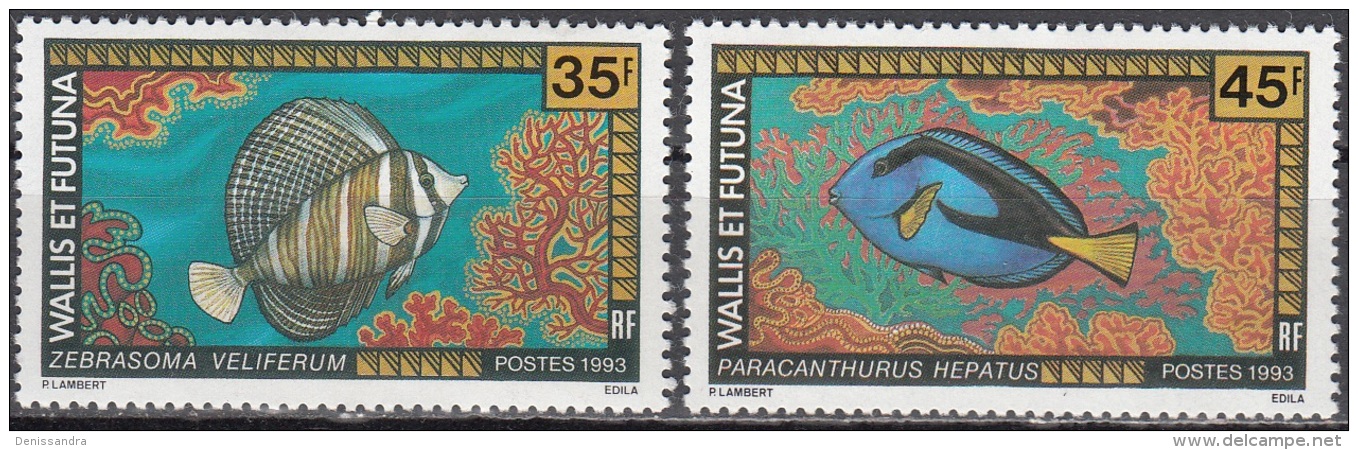 Wallis &amp; Futuna 1993 Yvert 451 - 452 Neuf ** Cote (2015) 4.80 Euro Poissons - Ungebraucht