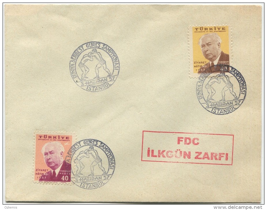 TURQUIE,TURKEI TURKEY FREE WORLD WRESTLING CHAMPIONSHIP  FDC - Cartas & Documentos