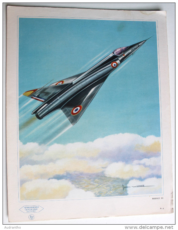 Aviation MIRAGE III Illustrateur Jean Masse Laboratoire Freyssinge Gravure Couleur - Luchtvaart