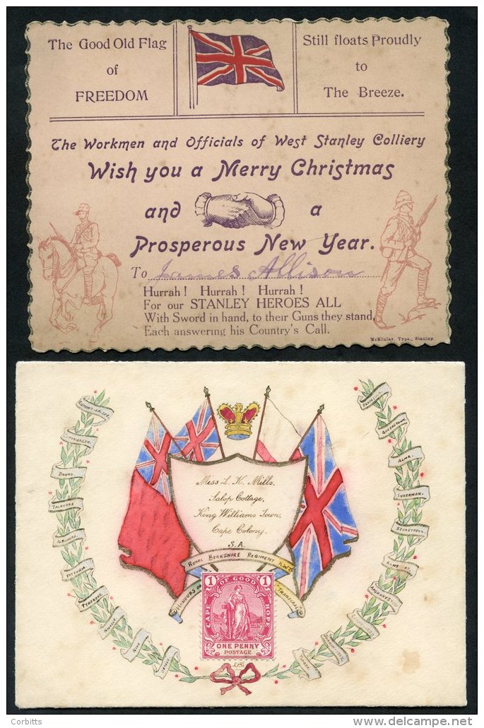 DURHAM (STANLEY COLLIERY) WWI Period Printed Christmas Card To James Allison From The Workmen And Officials Of West Stan - Autres & Non Classés