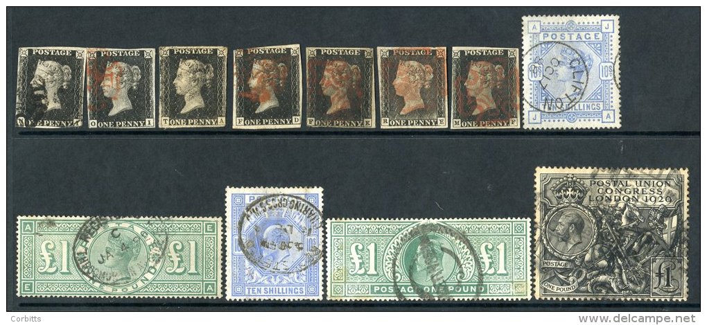 1840-1970 (&amp; Later) Collection Housed In A Large Stock Book Incl. 1840 1d Mulready U (faults), 1840 1d (7) Mainly Th - Autres & Non Classés