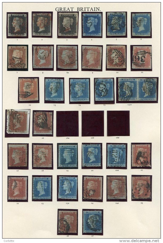 1840-1970 M &amp; U Collection Housed In A Well Filled Windsor Album. 1840 1d (3) All Four Margined, Cancelled In Red, 1 - Autres & Non Classés