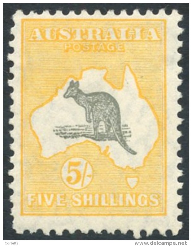 1929-30 Wmk 7, 5s Grey &amp; Yellow, Fresh Fine M, SG.111. (1) Cat. &pound;250 - Autres & Non Classés