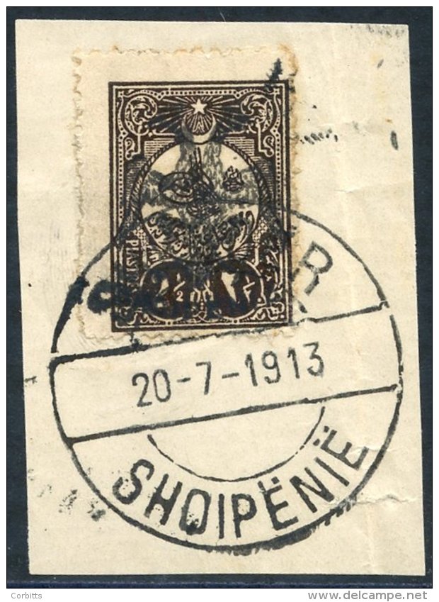 1913 2&frac12;pi Brown, Tied To Piece By Fine Double Ring C.d.s. (complete Strike), Mi.9, Scheller Cert. 2009. (1) Cat. - Autres & Non Classés