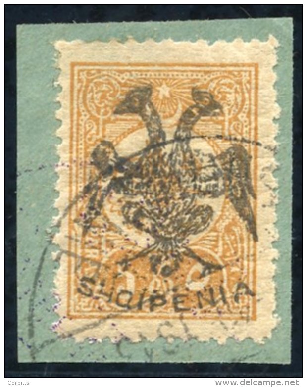 1913 5pa Yellow Buff, VFU On A Small Piece (a Couple Of Short Perfs At Lower Right Side), Mi.4, Cat. 500&euro; - Autres & Non Classés