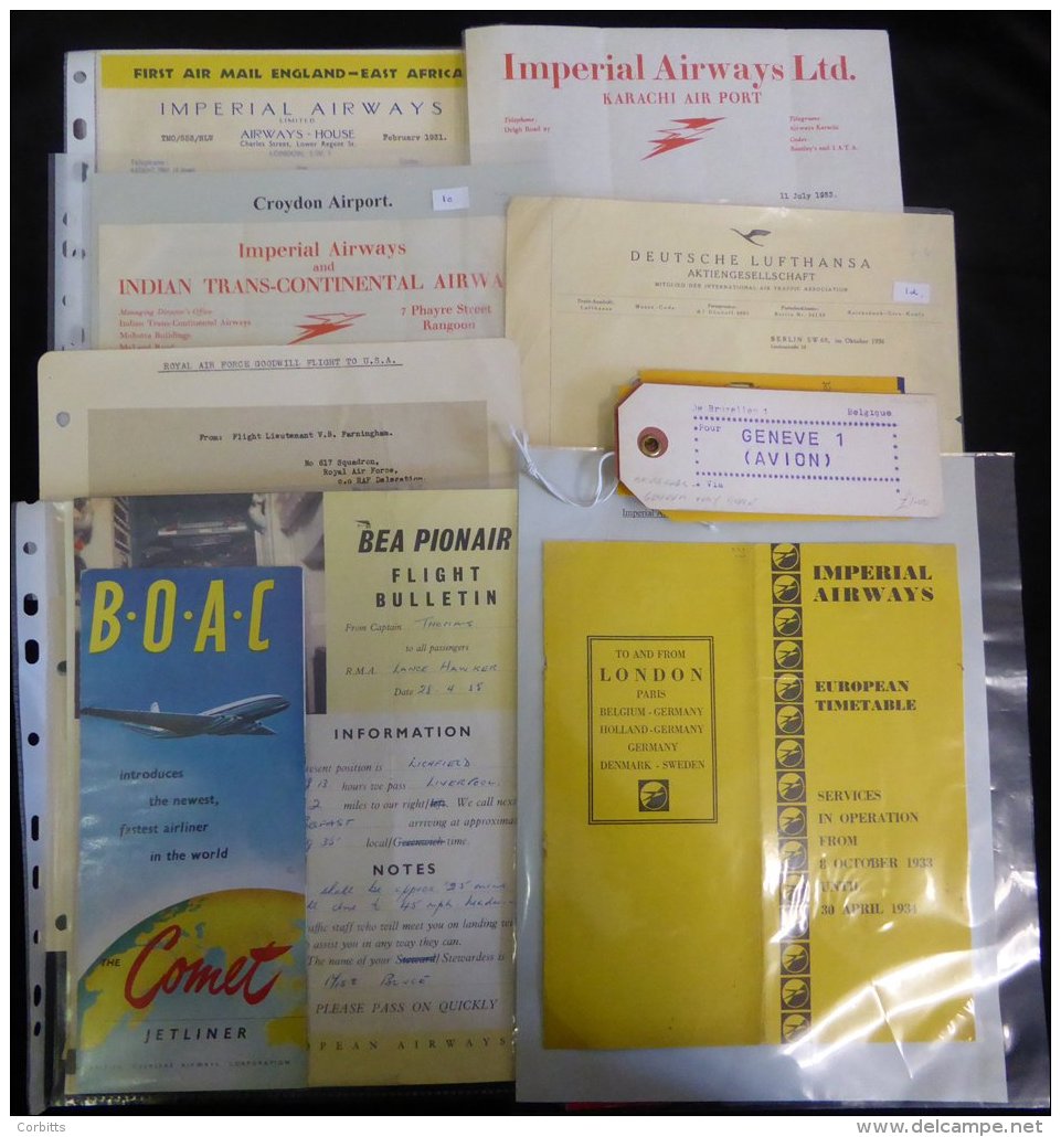 AIRMAIL MISCELLANEOUS Items Of Ephemera In Seven Sections. 1st Section - Letters To Imperial Airways Business Customers - Autres & Non Classés