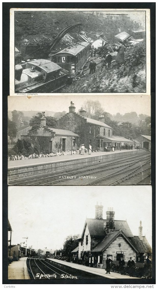 RAILWAY Selection Incl. Railway Disaster - Hebden Bridge 1912, Spotforth Station 1905, Darley Station, Church Fenton Sta - Non Classés