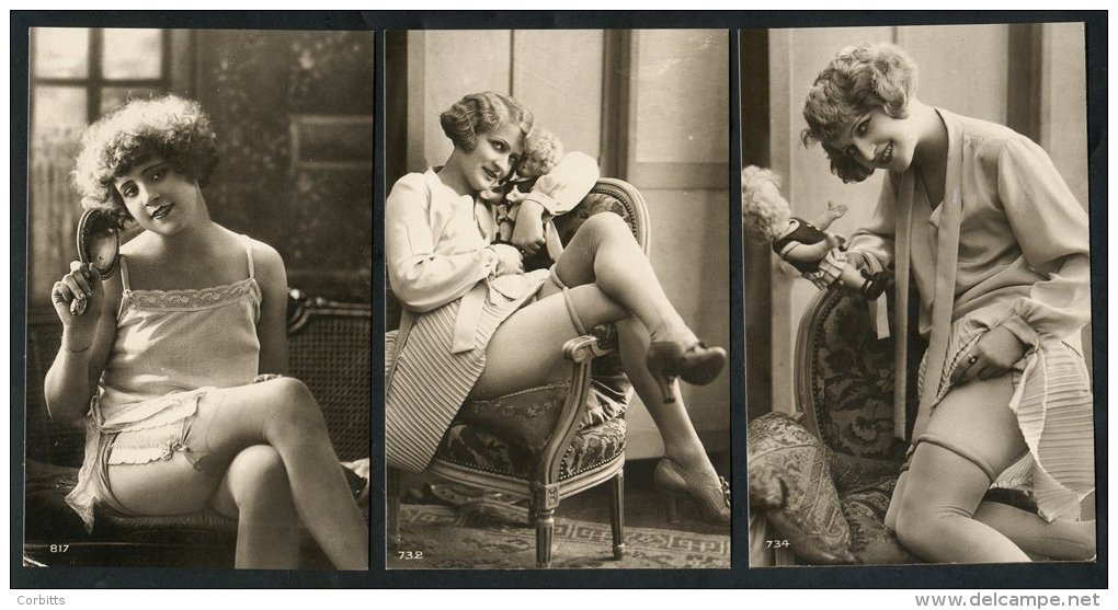 EROTICA Collection Of 336 Different Repro Photographic Cards In Sepia Of Victorian Or Edwardian Ladies, Either Nude Or I - Non Classés