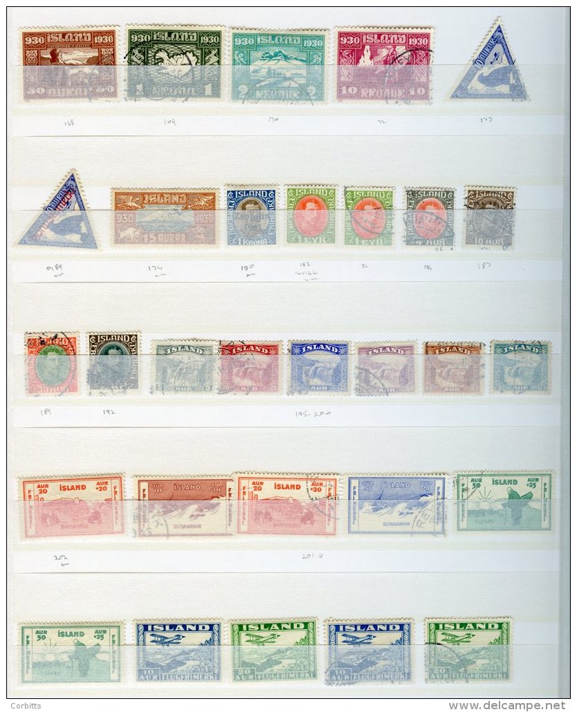 ICELAND 1876-1987 Incl. 1876 6a (2), 10a, 1925 To 2k U, 1930 Parliamentary Vals To 50a, 1k, 2k &amp; 10k U, 10a Air U, 1 - Autres & Non Classés